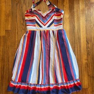ModCloth rainbow halter dress WITH POCKETS